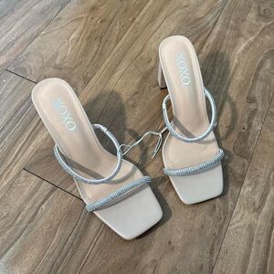 XOXO Cream Strappy Heels
